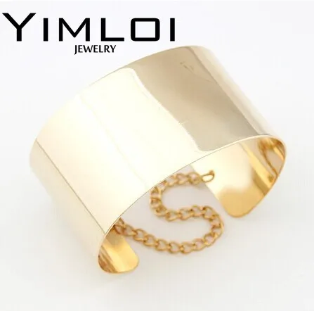 

[Mix 10USD] Fashion jewelry Mirror Punk Rock Wide Flat Gold Tone or Silver Tone Bangle Cuff Bracelet Bangle B036