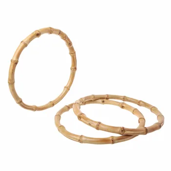 

THINKTHENDO 1 x Round Bamboo Bag Handle for Handcrafted Handbag DIY Bags Accessories Good Quality 15x15cm