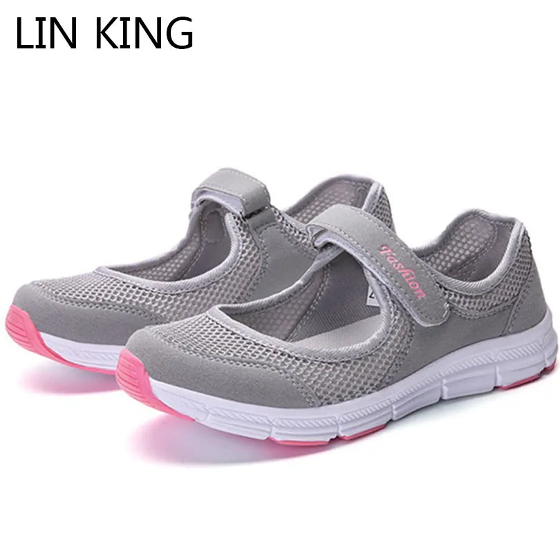 

LIN KING Fashion Women Flats Shoes Breathable Air Mesh Single Work Shoes Female Comfortable Outdoor Sneakers Chaussures Femme
