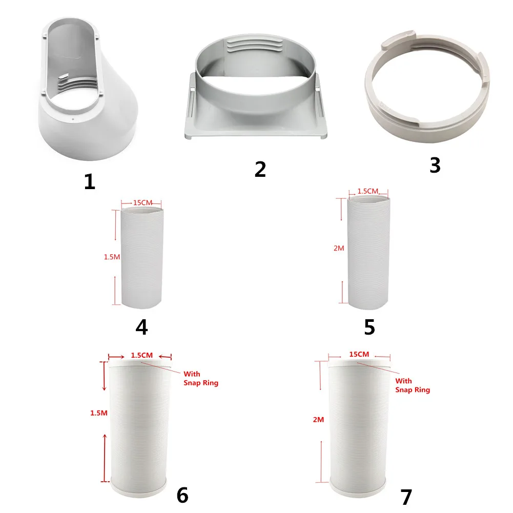 Pieza de aire acondicionado reemplazar accesorios tubo de escape interfaz manguera 1,5 CM conector o reparación manguera de escape con/sin anillo Pieza de aire acondicionado reemplazar accesorios tubo de escape interfaz manguera 1,5 CM conector o reparación manguera de escape con/sin anillo