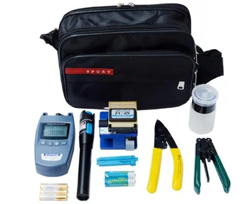 

FTTH Fiber Optic Tool Kit with Fiber Cleaver Optical Power Meter Visual Fault Lcator 5mW