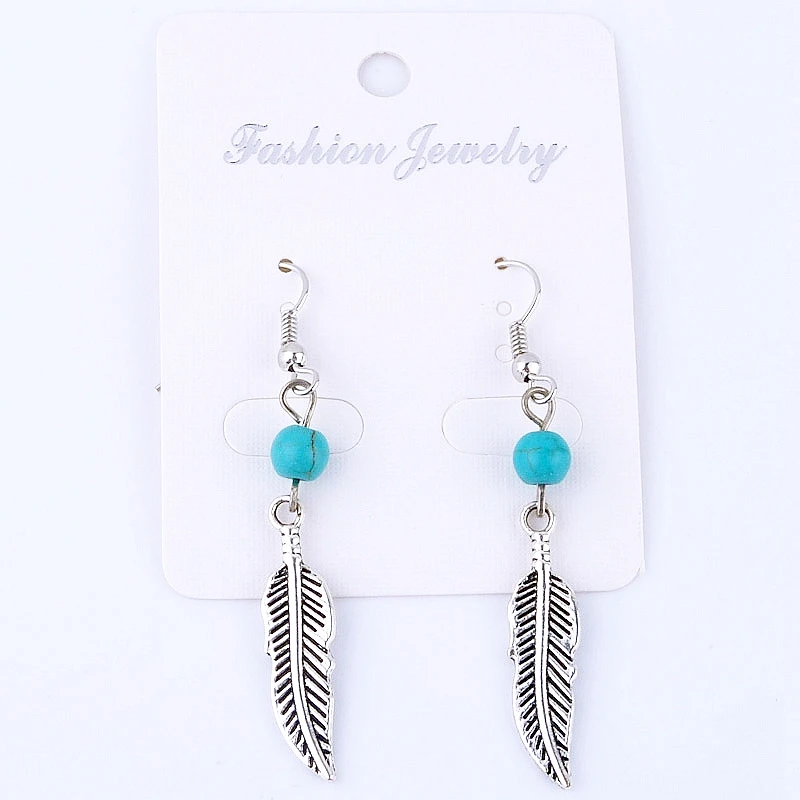 

2016 New silver plated cross feather drop earrings for women girl Jewelry gift fashion fit wedding meeting party XY160308