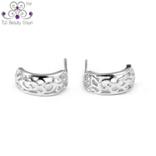 925 Чистое серебро дизайн винтажные элегантные модные корейские серьги-гвоздики для женщин Свадебные и обручальные ювелирные изделия