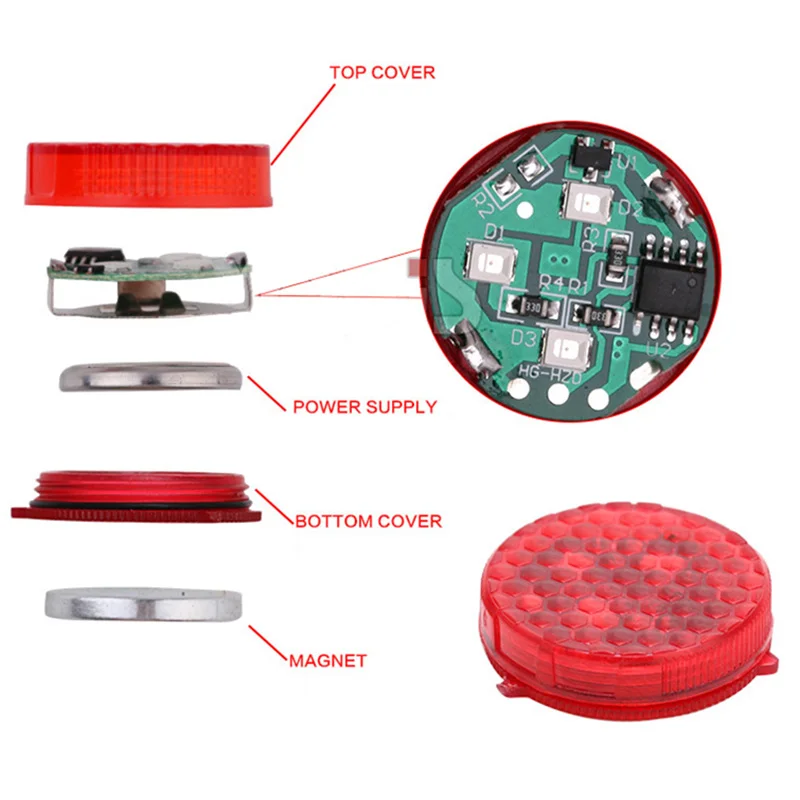 1 шт. двери автомобиля Предупреждение сигнал аварийный сигнал стробирующий световой сигнал предупредительный сигнал светодиодный Открытый Анти-столкновения Аварийные огни красная вспышка-стробоскоп для Беспроводной лампа аварийной сигнализации