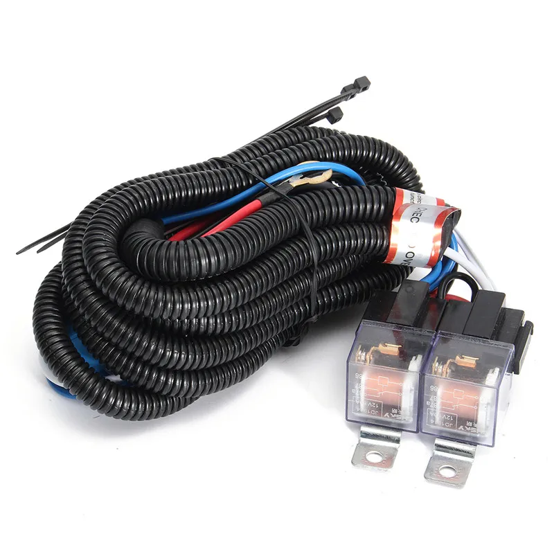 

H4 Headlight Ceramic Relay Wiring Harness 4 Headlamp Light Bulb Fix Dim Light Hot Sale