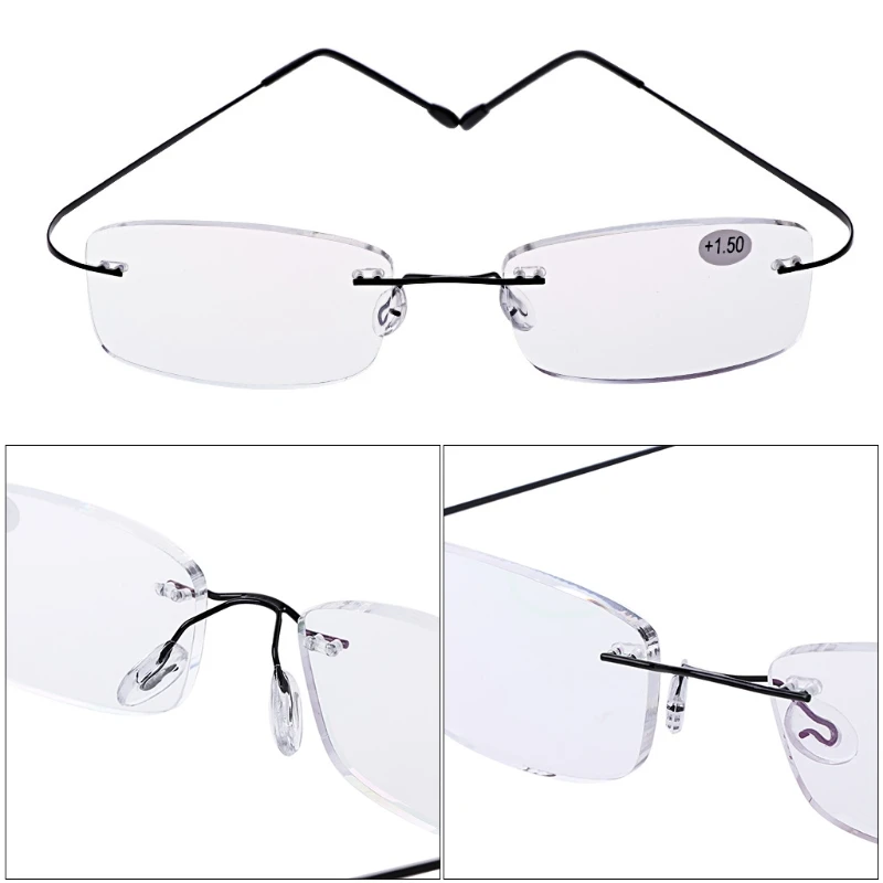Высококачественные очки для чтения Ультралегкая титановая оправа прямоугольные очки