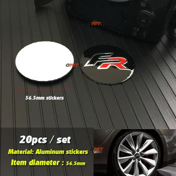 

20PCS 56MM Aluminium FR Logo Car Wheel Hub Center Cap Sticker for Seat Leon FR+ Cupra Ibiza Altea Exeo Formula Styling Accessory