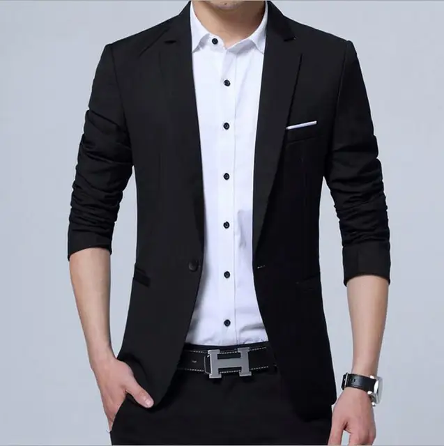 Single On Spring Summer Men Blazers Back Split 4 Colors Casual Single On Spring Summer Men Blazers Back Split 4 Colors Casual Office Business Long Sleeve Pockets