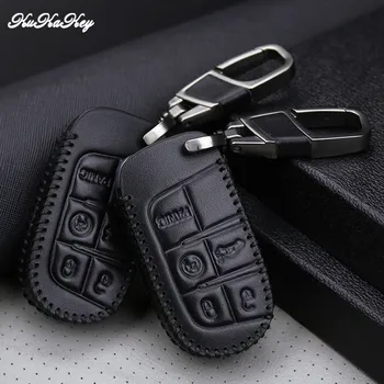

Leather Car Key Cover Holder For Dodge Durango JCUV Ram 1500 Journey Charger Dart Challenger Chrysler 300C Car Accessories