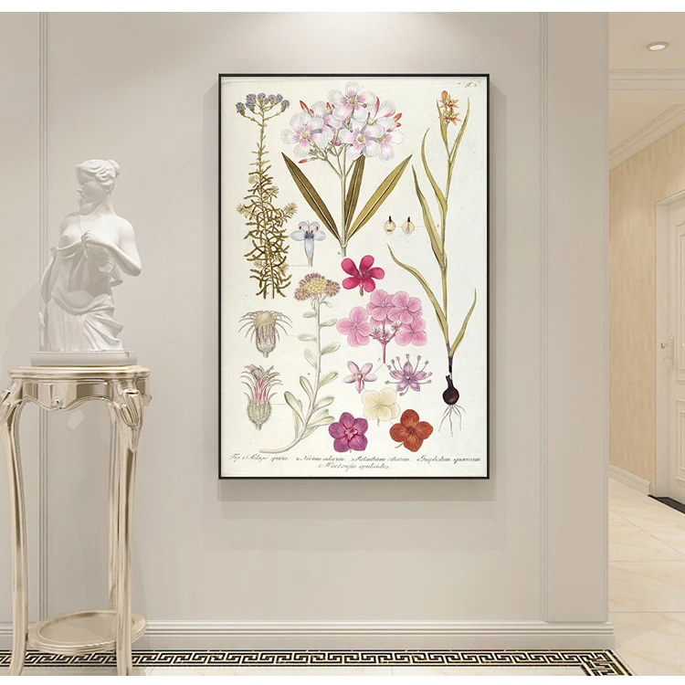 Flower vintage poster wall canvas painting nordic art picture home decoration print (2)