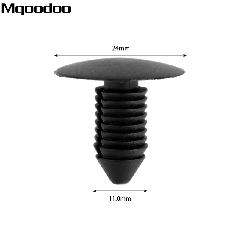 Mgoodoo 50 шт. пластиковые заклепки зажим 11 мм отверстие авто бампер фиксаторы черный крепеж для автомобильной двери отделка панели крыло автомобиля Стайлинг