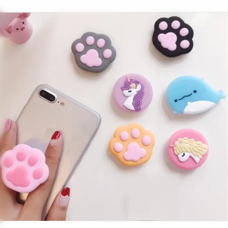 

UVR Phone Holder Stand Universal Handy holder Epoxy Bracket Lazy Finger Stand Holder 3D Cartoon Animal Flower Unicorn Mount