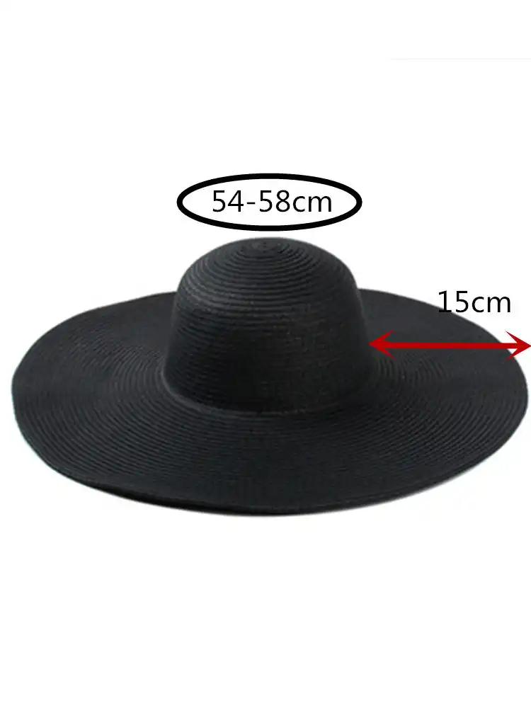 oversized black sun hat