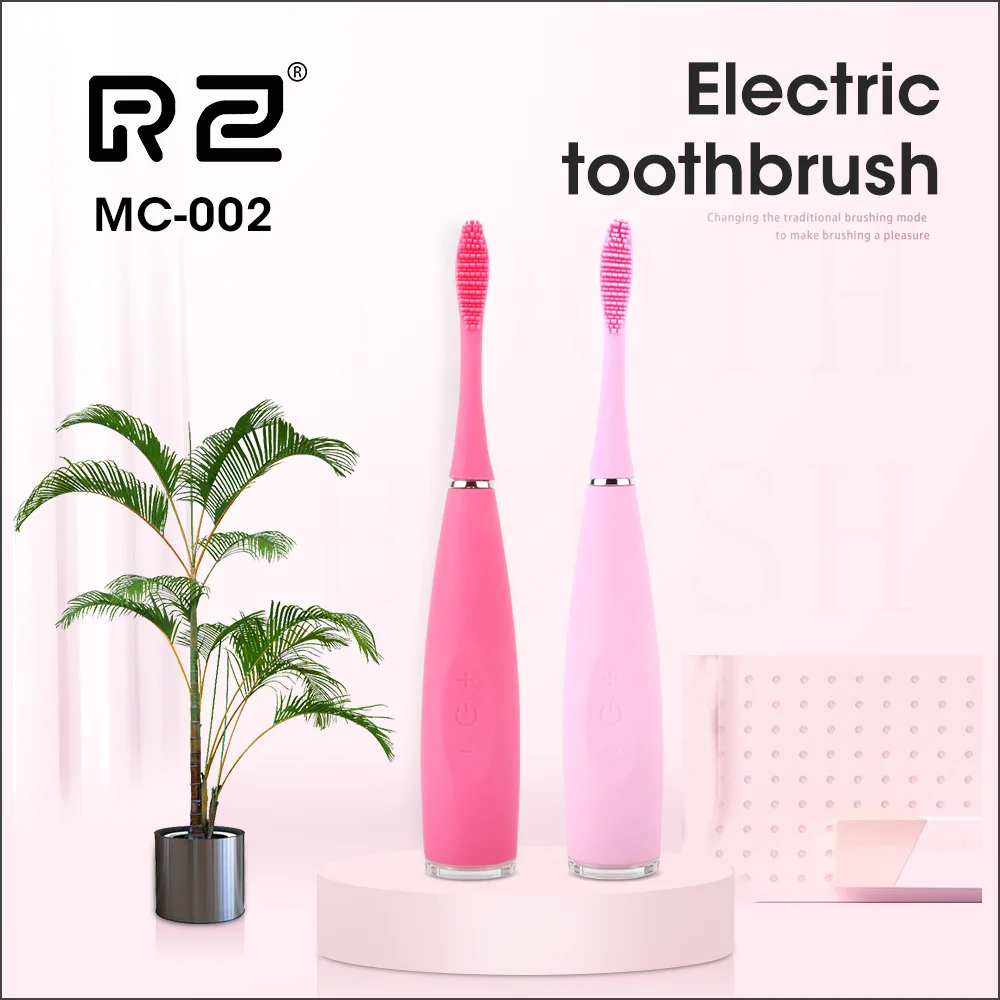 

BLYL Electric Toothbrush USB Rechargeable Adult Waterproof Ultrasonic Automatic Toothbrush Head Replaceable Silicone Toothbrush