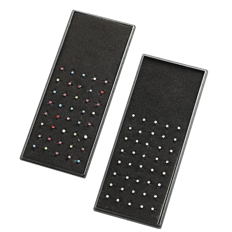 

MINGXUAN 40pcs/box Approx 5x10mm Colorful Stainless Steel Nose Hoop Nose Ring Stud Body Piercing Labret Jewelry Punk Style