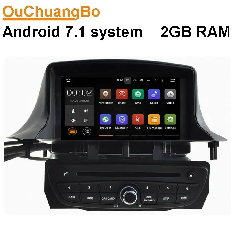 Автомобильный мультимедийный gps Ouchuangbo для Renault Megane III 2009 2011 с android 7 1 радио Wi Fi Bluetooth