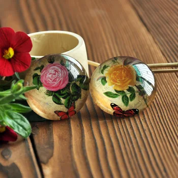 

Free Shipping 2pcs/set Romantic vintage rose crystal refrigerator magnets whiteboard stickers Creative decoration