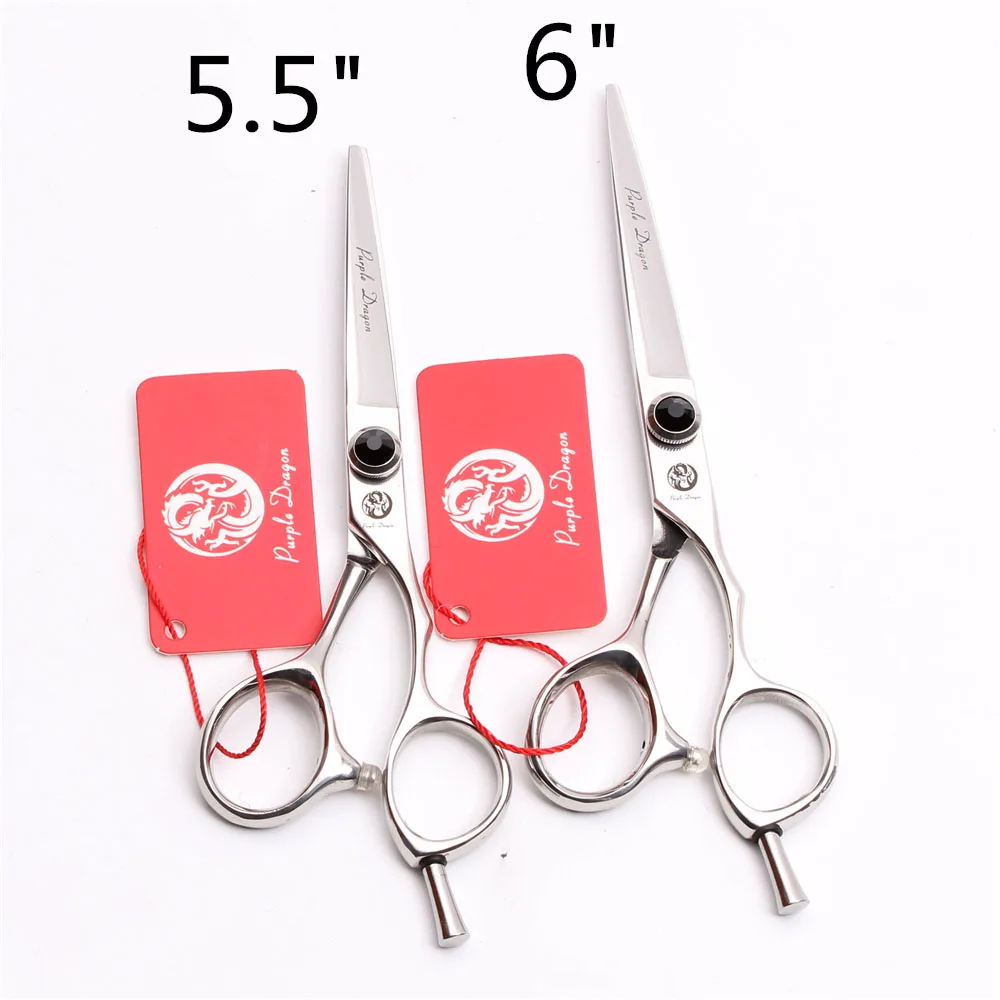 Парикмахерские ножницы 5 &quot6&quot JP 440C с фиолетовым драконом и черным камнем для