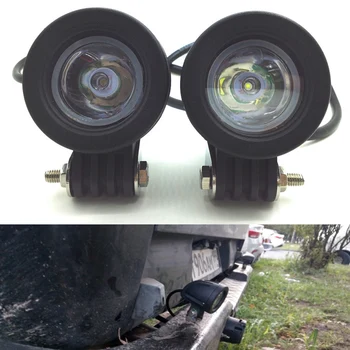 

Yecnecty 2X LED Universal Motorcycle Fog Light Auxiliary Lamp Aluminium Housing 10-30V Motorbike Headlight Truck Spot Light