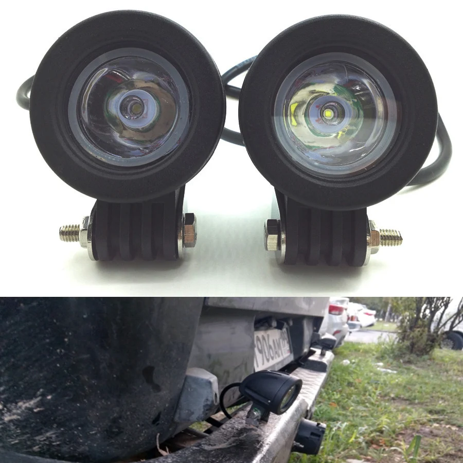 Yecnecty 2X LED Universal Motorcycle Fog Light Auxiliary font b Lamp b font Aluminium Housing 10