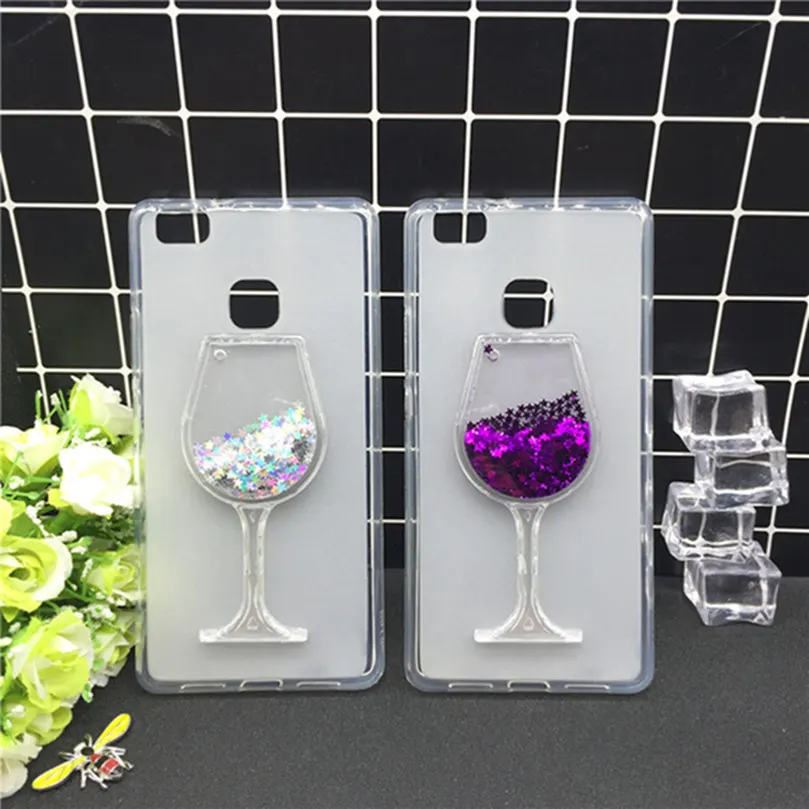 

New Thick Dynamic Liquid Phone Cases for Huawei Honor 7X Heart Glitter Sequins Soft Silicon Back Cover Sand Capa