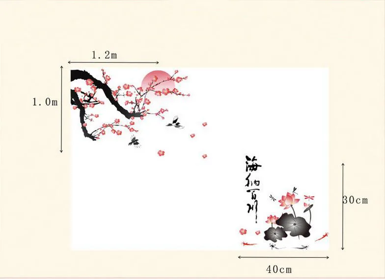 Neue Grosse Big Size Sakura Blume Vogel Diy Entfernbare Wand