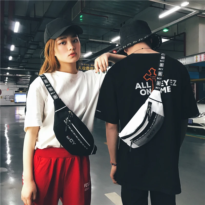

Unisex Waist Bag Women Canvas Leisure For Girls Letter Fanny Pack Chest Bags Fashion Travel Cross Body Mobile Phone Belt Bag