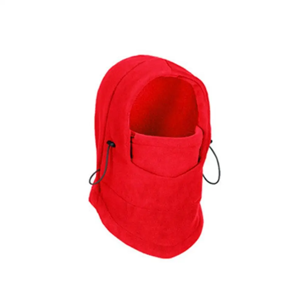 Термальная Флисовая Балаклава шапка с капюшоном для шеи Теплая велосипедная маска для лица зимняя спортивная маска для лица для мужчин велосипедный шлем шапочки - Цвет: Красный