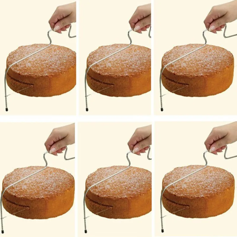

1Pc Stainless Steel Adjustable Wire Cake Cutter Slicer Leveler DIY Cake Baking Tool High Quality Cake Scraper Kitchen Accessorie