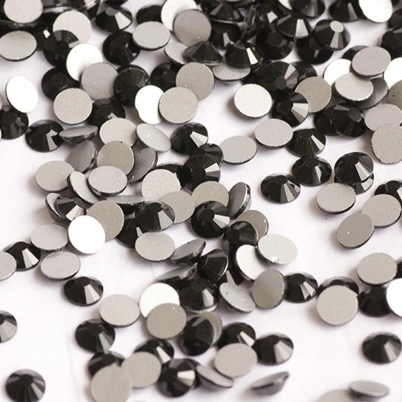 YANRUO 2058NoHF SS3-SS40 Jet Black Rhinestones Flat Back Non Hotfix Strass Stick On Crystals Glass Stones | Дом и сад