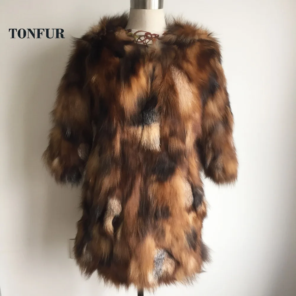 Conception Spécial Luxury 100Pure Fourrure Manteau Femmes Naturel Veste Renard Véritable De Longue Classique Tfp748 Real kZiPTwXuOl