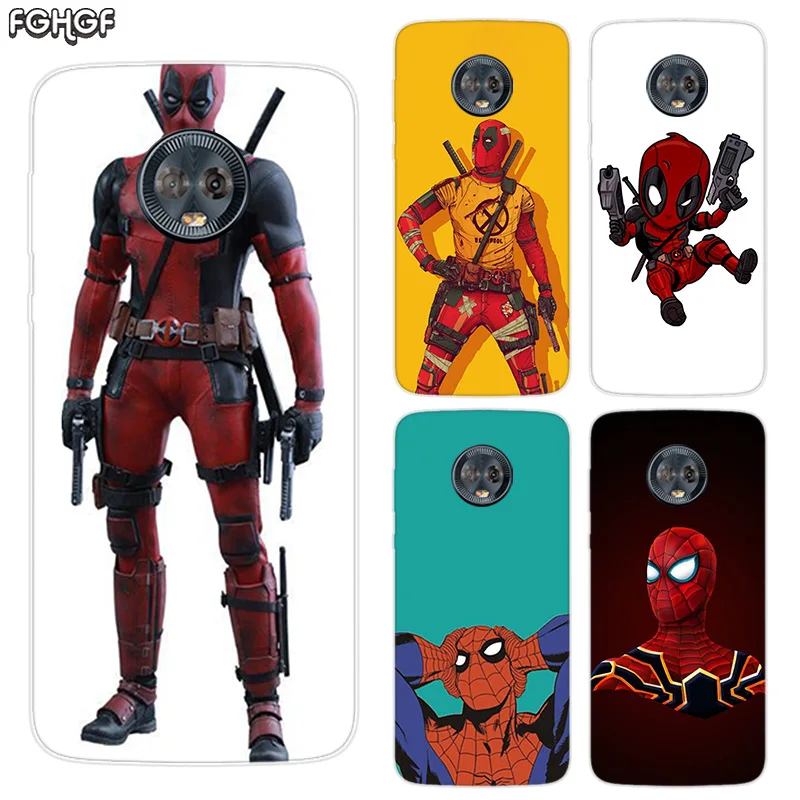 Silicone Hull Shell Back Case For Motorola MOTO G5 G5S G6 G4 E4 E5 Plus X4 Riverdale Cover Funny Marvel Batman Chibi deadpool |