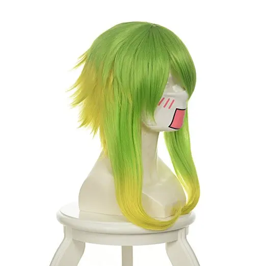 Ccutoo Vocaloid Gumi 35 см/1" Золотой Зеленый Омбре короткий слоистый Пушистый Синтетические волосы косплей парики для вечерние