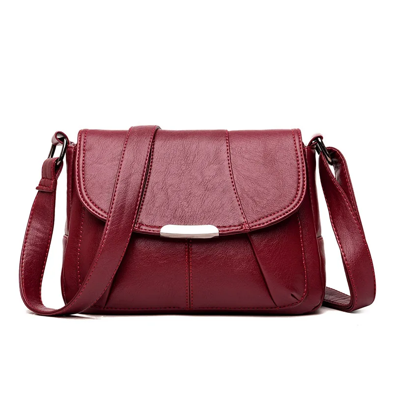 Женская кожаная роскошная сумка, женские сумки, дизайнерские женские сумки на плечо, женские сумки-мессенджеры, Дамский клатч кошелек Sac Femme - Цвет: Красный