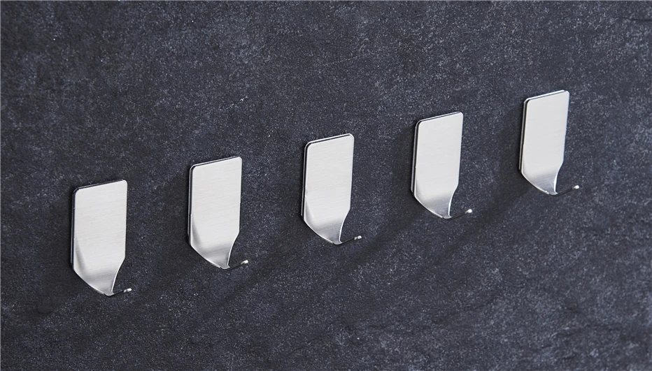 Stainless Steel Self Adhesive Hooks On The Wall Door Hanger Kitchen Bathroom Sundries Organizer Coat Key Holder4