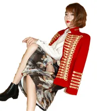 Европейский ветер зимний классический ретро металлической цепью двубортное пальто красного цвета модные Michael шерстяная куртка Форма Раздел