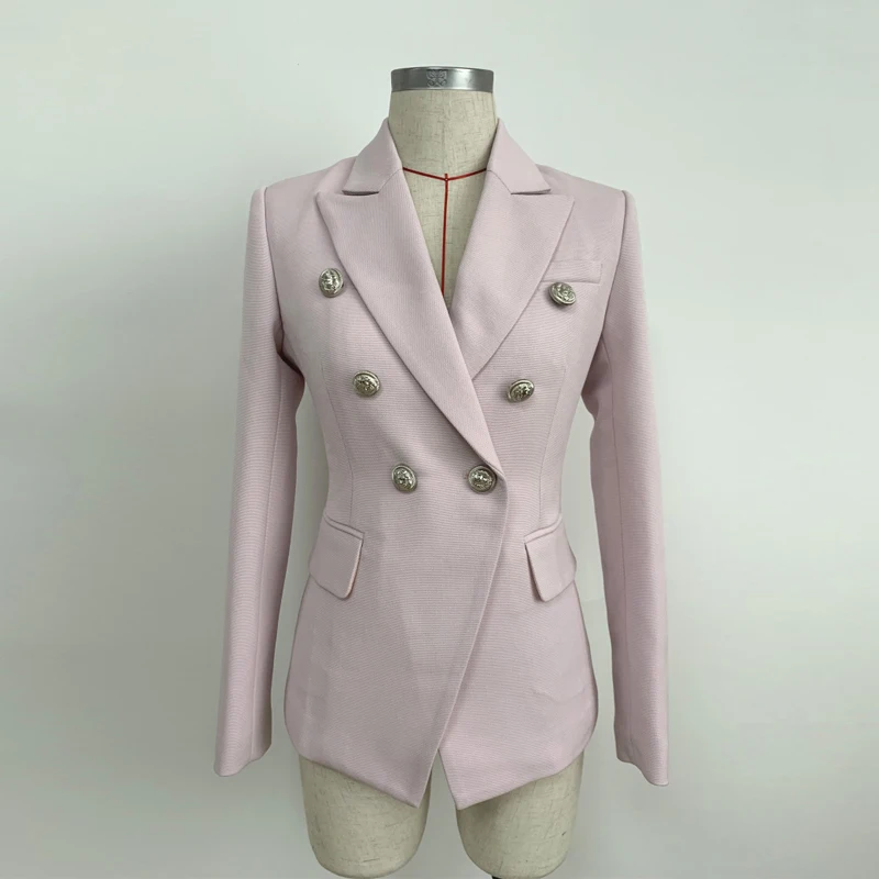 Newest 2019 Designer Women's Jacket Blazer Coat Classic Solid Double Breasted Long sleeve Slim Female Office Blazers Outwear