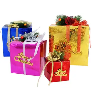 

Merry Christmas Glitter Paper Gift Box Christmas Ornament Xmas Tree Hanging Decoration Red/Blue/Gold/Silver/Rose