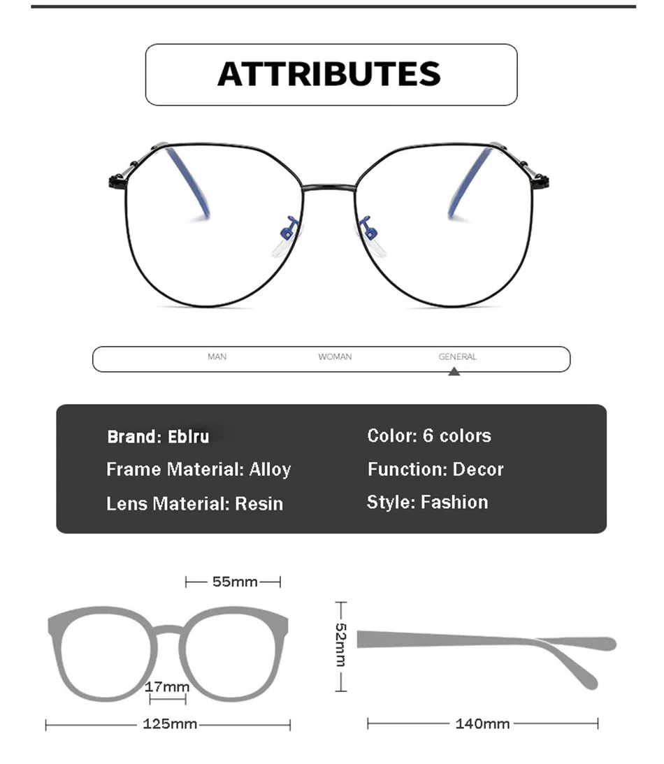 Elbru, женские ретро очки для близорукости, оправа, винтажные оптические очки, готовые близорукие очки, диоптрия-0,5 до-4,0