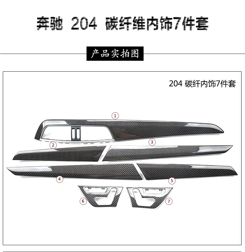 Подходит для Benz W204 C180C200C260C300 дверные панели из углеродного волокна консоль оконная рама управления