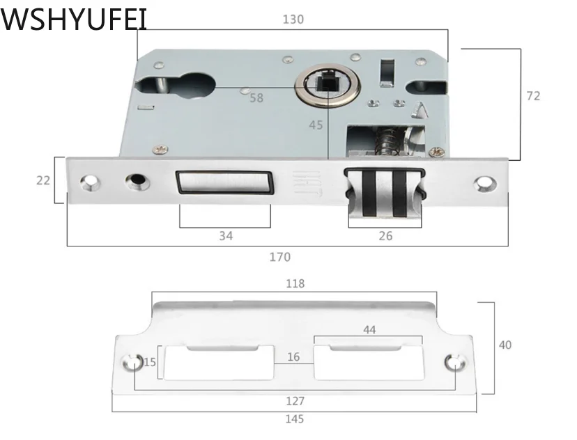  1pcs high quality home handle lock to the left and right door handle modern minimalist indoor durab - 33043435484