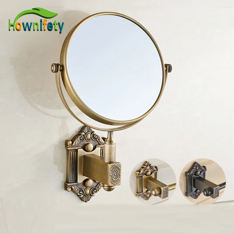 Antique Brass & Oil Rubbed Bronze Bathroom Make Up Cosmetic Beauty Vanity Mirror Wall Mount