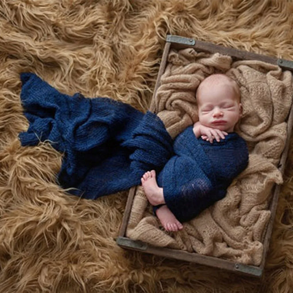 35*150cm Baby Photography Props Blanket Wraps Stretch Knit Wrap Newborn