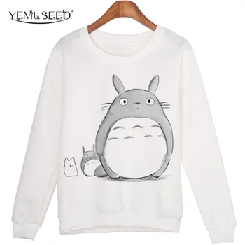 

Casual 3D Sweatshirt Women Winter Clothing Cartoon Totoro Print Moleton Feminino Hoodies O-neck Pullover Tops WMH31