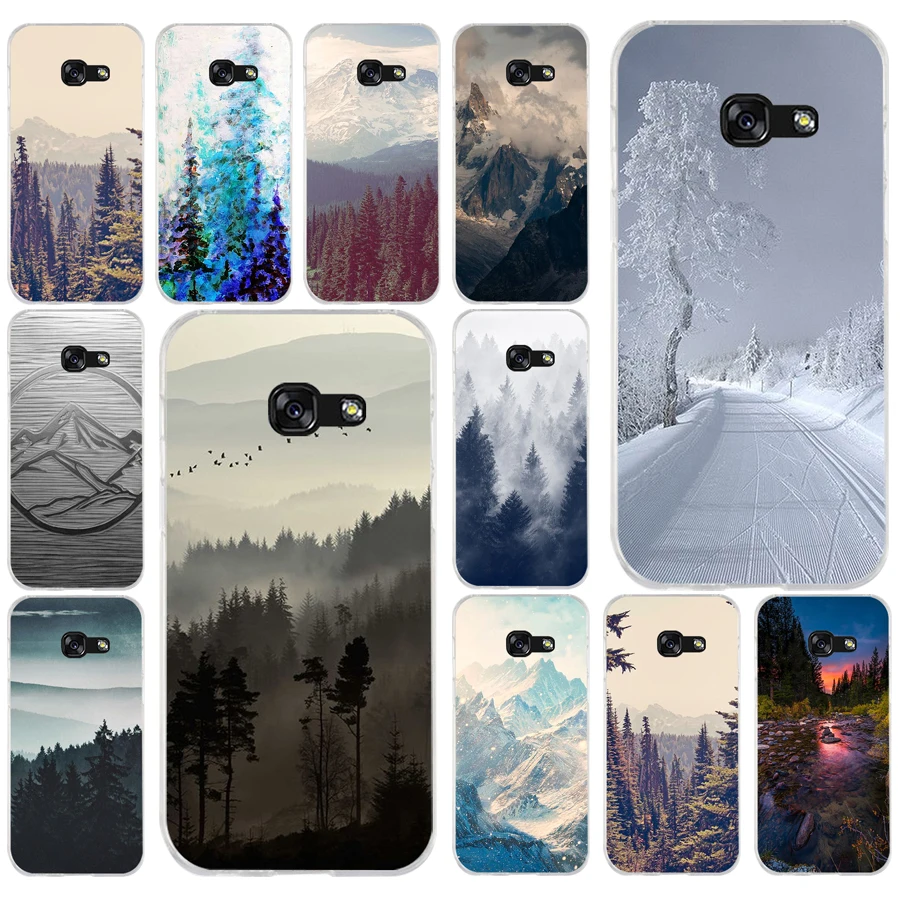 

172AQ beautiful mountains through the trees Soft Silicone Tpu Cover phone Case for Samsung galaxy a3 a5 2016 2017 a6 A8 2018