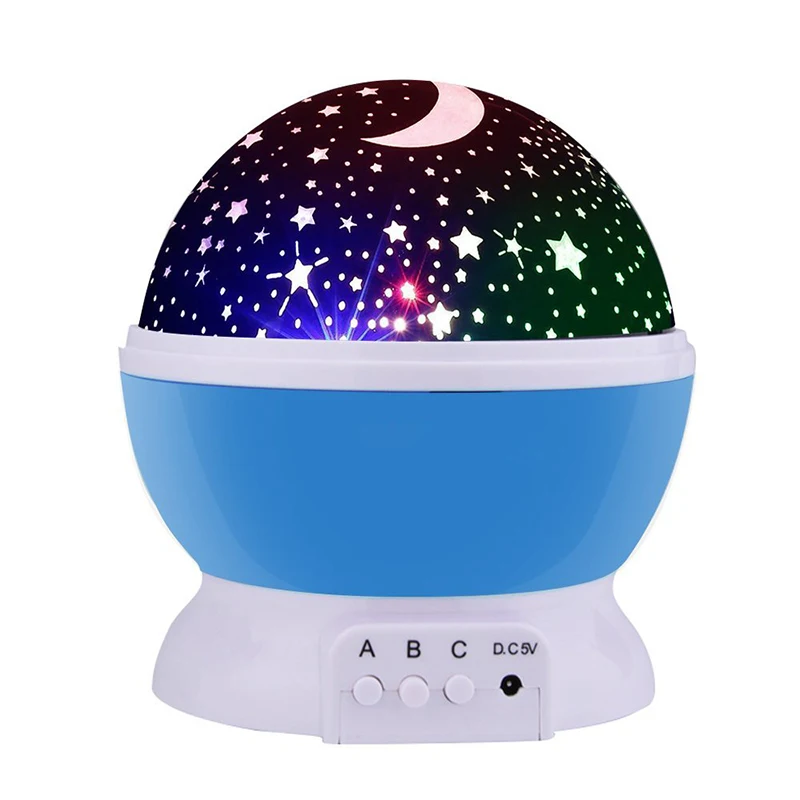 3w Night Light LED Rotating Star Projector Kids Baby Nursery Novelty Lighting Moon Sky Rotation