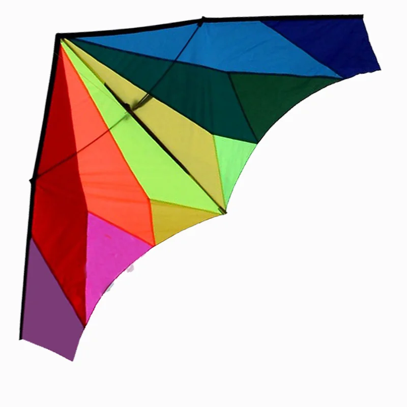  Profesional Outdoor Fun Sports 2.4m Power Diamond Rainbow Delta Kite / Kites Besar Dengan Handle and Line Good Flying