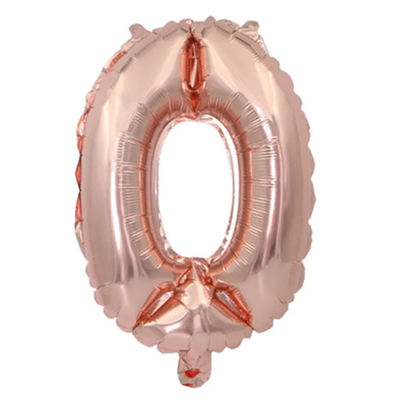 40 дюймов розовое Золотое серебряное число шар цифра фольга День рождения Юбилей украшения шары - Цвет: Rose Gold 0