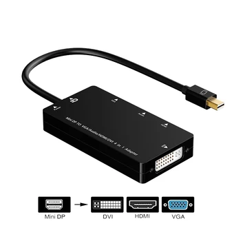 

Mini DisplayPort to HDMI VGA DVI Multi-port Thunderbolt Hub Adapter 4 in1 Audio Cable