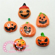 Тыква для Хэллоуина вечерние смолы кабошон плоское основание 60 шт 20-30 мм микс 6 стиль